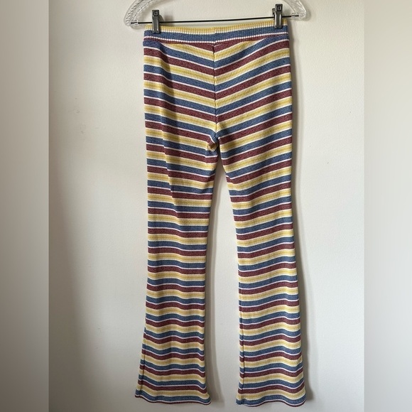 Zara Ribbed Blue, Yellow  & Red Flare Pants - Picture 3 of 4